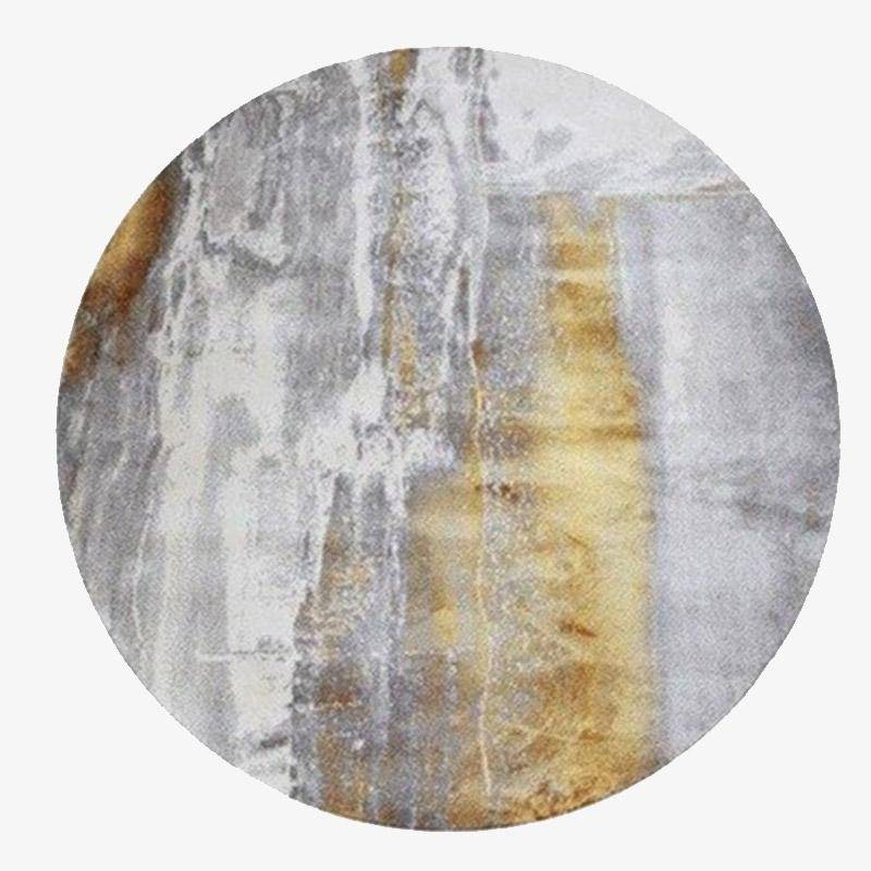 Tapis design rond gris avec tâches dorées Thick D - vue 2 sur 3