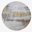 Tapis design rond gris avec tâches dorées Thick E