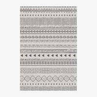 Tapis rectangle aux motifs géométriques noirs et beiges style Keecy