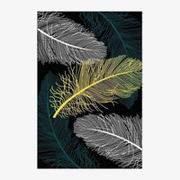 Tapis rectangle noir aux motifs fleurs colorées style Keecy
