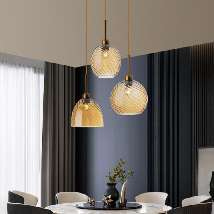 Suspension moderne LED avec abat-jour en verre Alvaro - vue 5 sur 13