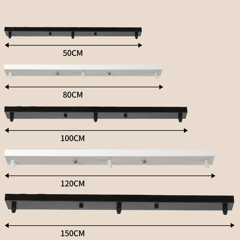 Support socle long suspension jusqu'à 5 trous (noir ou blanc)