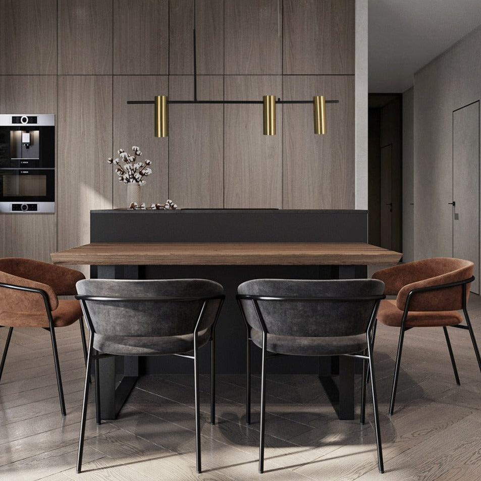 Minimalist designer chandelier with gold Prism spotlights - vue 4 sur 7