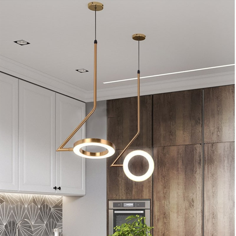 Suspension design LED ronde en métal fin Bony - vue 2 sur 8