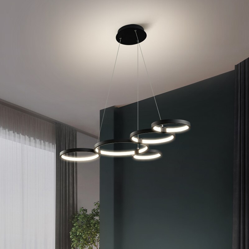 Lustre design avec anneaux LED suspendus Hirva - vue 6 sur 7