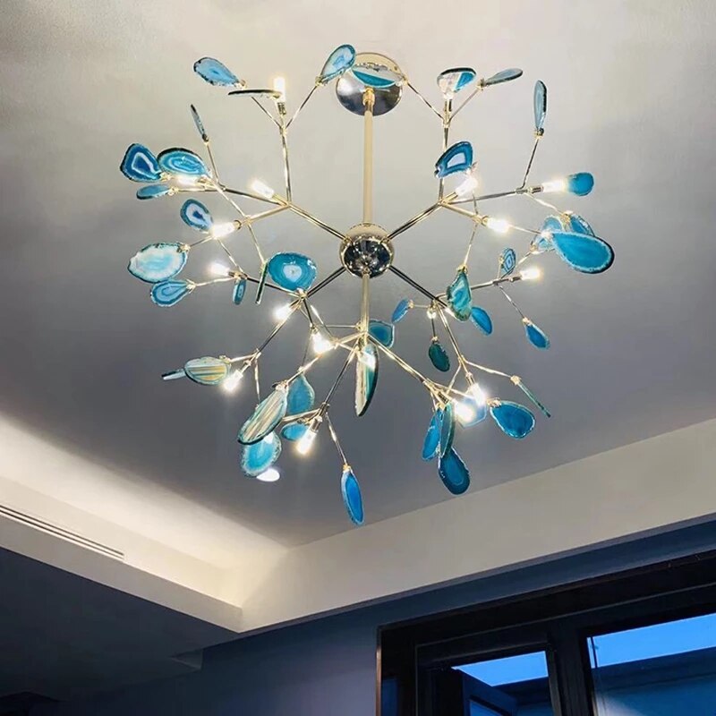 Lustre moderne en cristal LED coloré Sariya - vue 5 sur 17