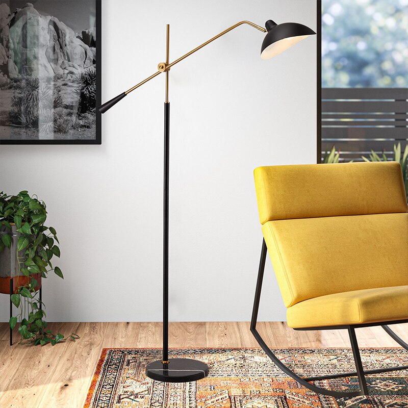 Lampadaire industrielle avec socle en marbre Clizia