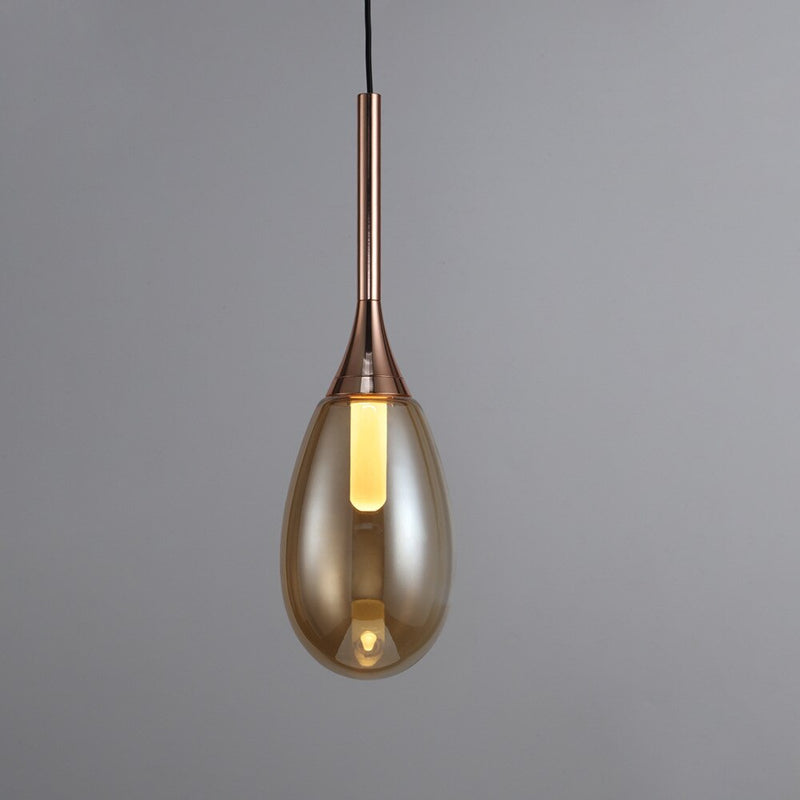 Suspension moderne LED en verre fumé Saeli