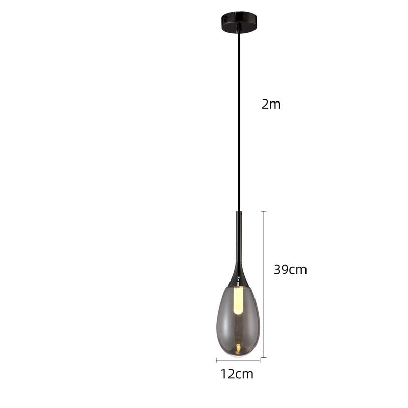 Suspension moderne LED en verre fumé Saeli
