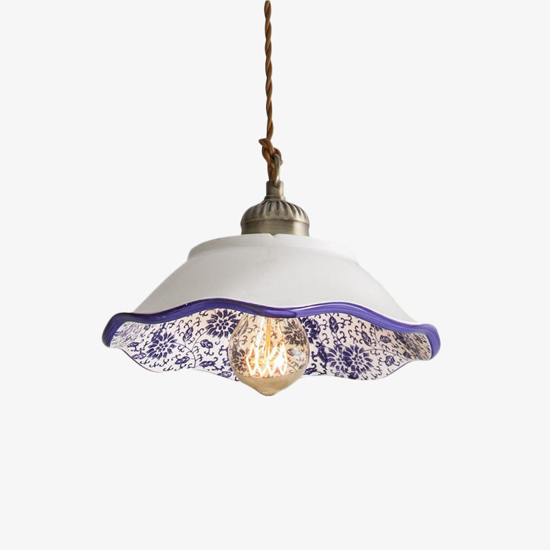 Suspension moderne LED abat-jour en céramique blanc Riya - vue 5 sur 7