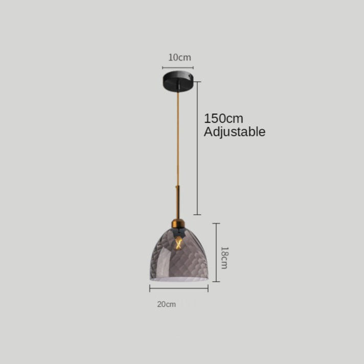 Suspension moderne LED avec abat-jour en verre Alvaro