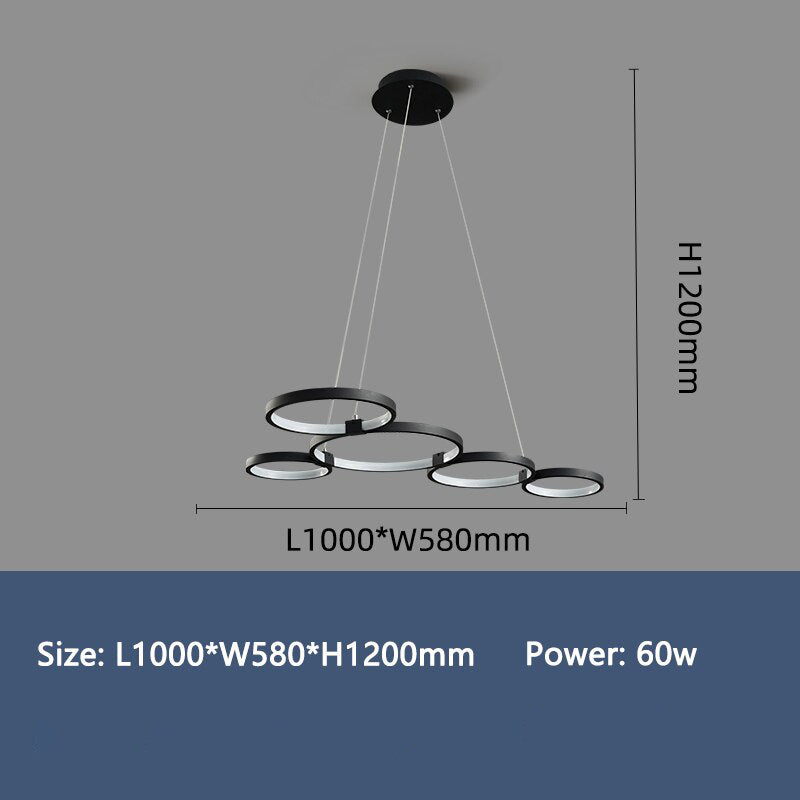 Lustre design avec anneaux LED suspendus Hirva - vue 7 sur 7