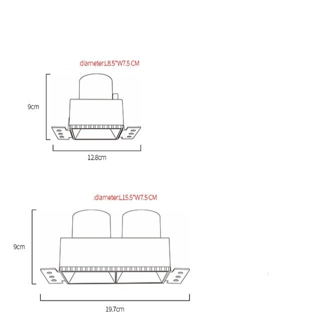 Spot LED encastrable carré Milazzo - vue 7 sur 7