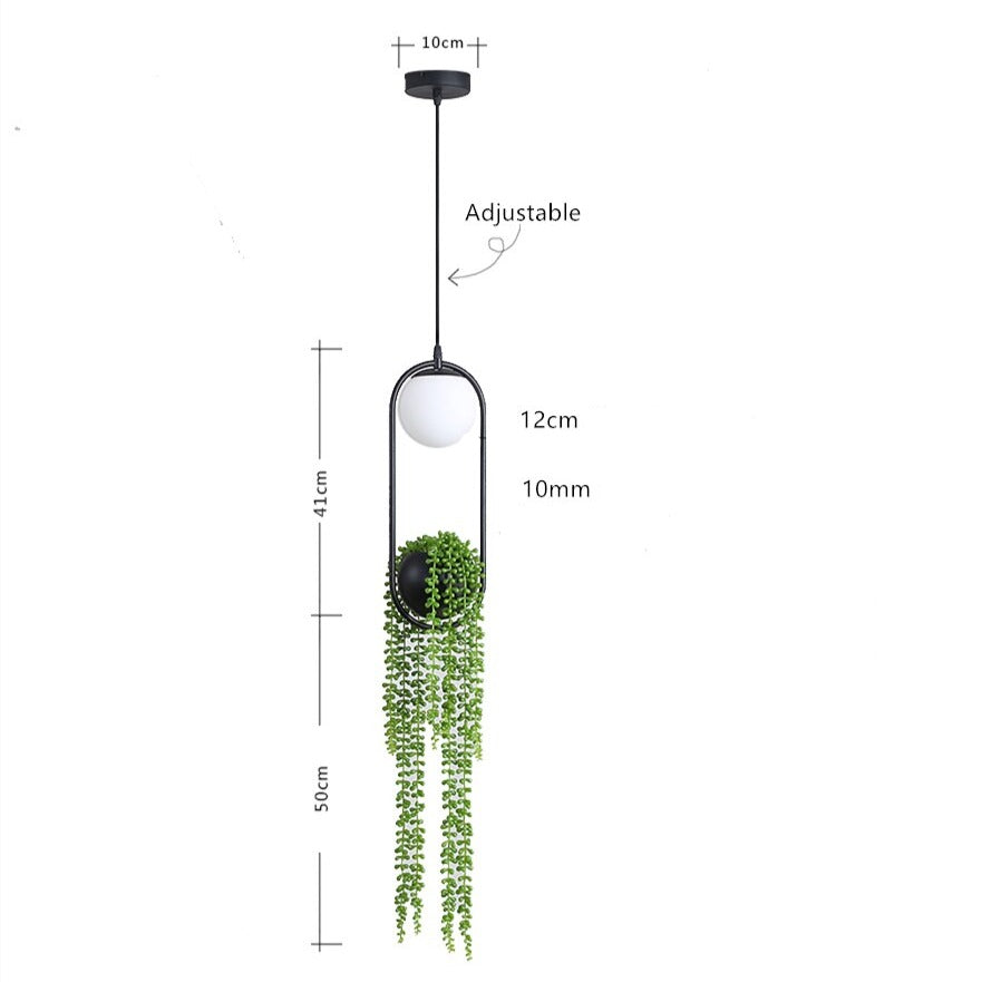 Suspension moderne LED ovale en métal noir Loom - vue 8 sur 8