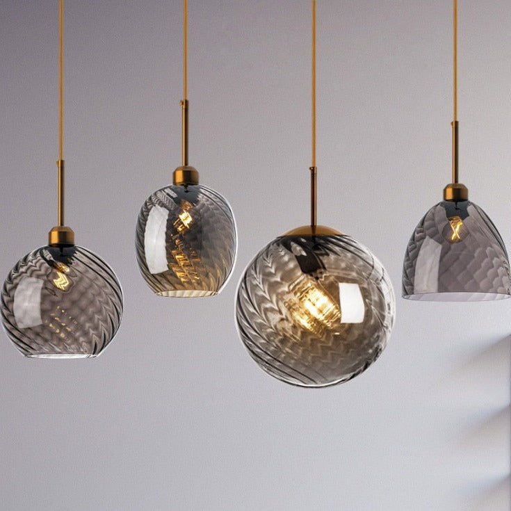 Suspension moderne LED avec abat-jour en verre Alvaro