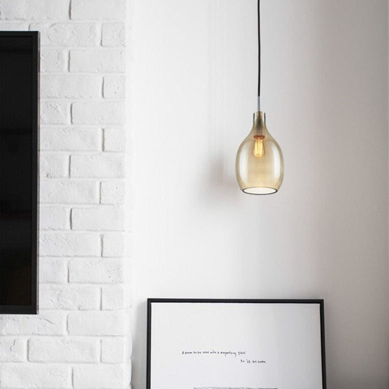 Suspension nordic avec abat-jour en verre Halek - vue 5 sur 9