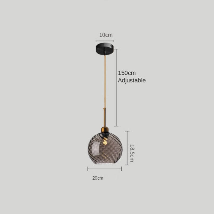 Suspension moderne LED avec abat-jour en verre Alvaro - vue 12 sur 13