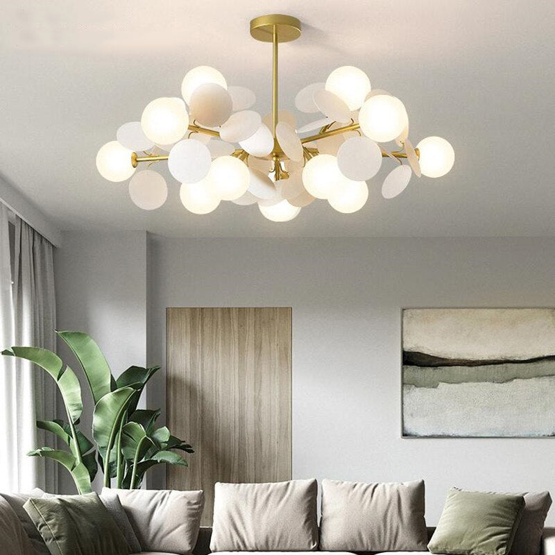 Lustre moderne en forme de nuage avec boules en verre Rivers - vue 5 sur 16