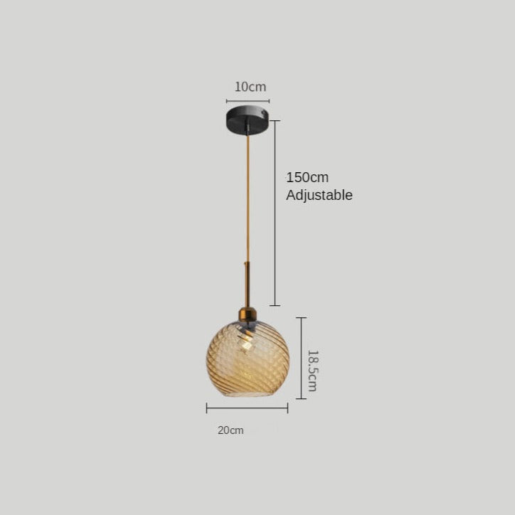 Suspension moderne LED avec abat-jour en verre Alvaro