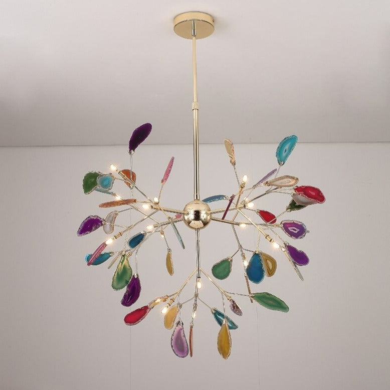 Lustre moderne en cristal LED coloré Sariya - vue 8 sur 17