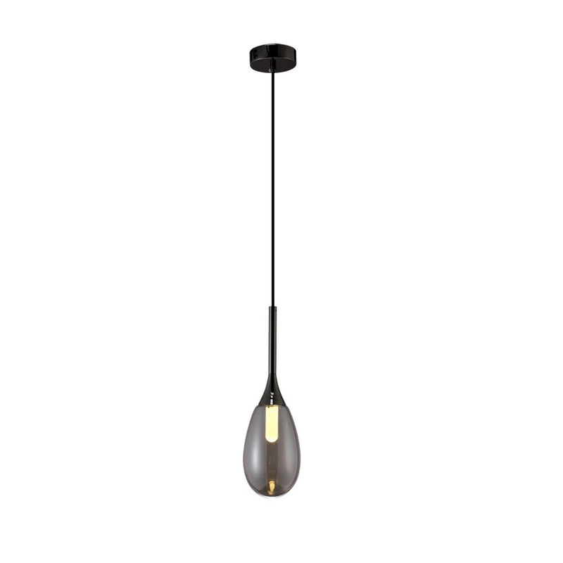Suspension moderne LED en verre fumé Saeli