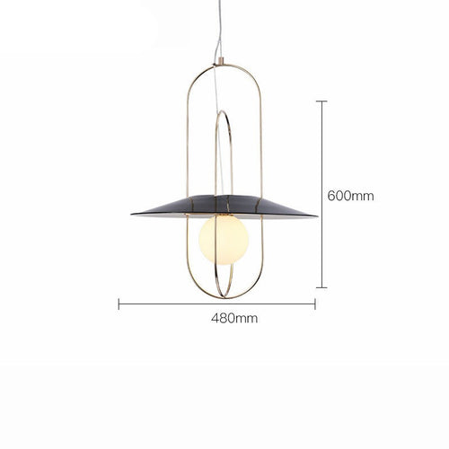 Suspension design LED post-moderne avec boule de verre Zane