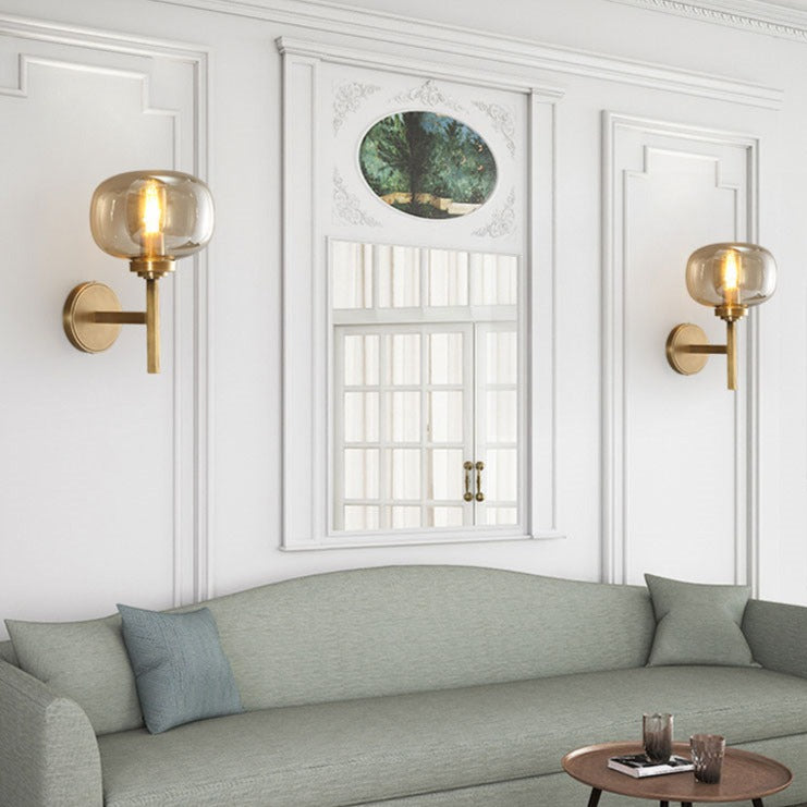 Applique murale moderne LED avec bras métallique et doré Huxley