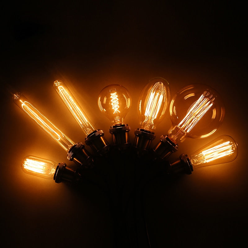 Grosse ampoule boule à incandescence filament spiral vintage 40W Edison
