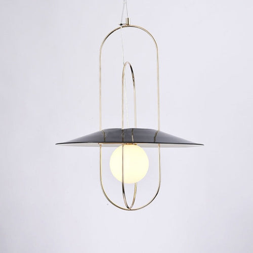 Suspension design LED post-moderne avec boule de verre Zane