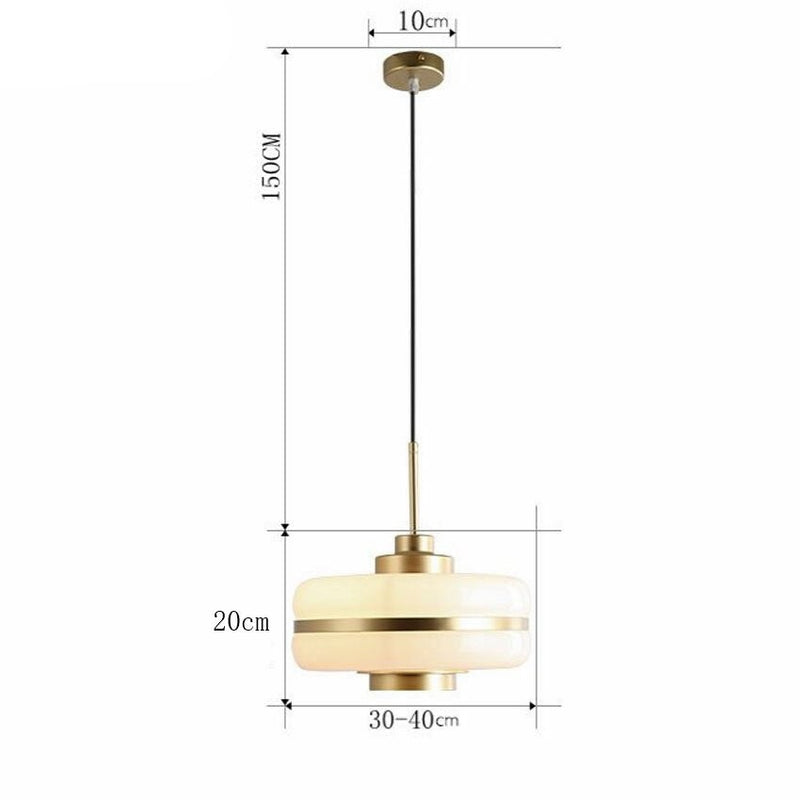 Suspension moderne LED opale blanche et doré Rinna