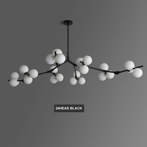 Lustre moderne LED branches métalliques et lampes en verre Yolan - vue 15 sur 17