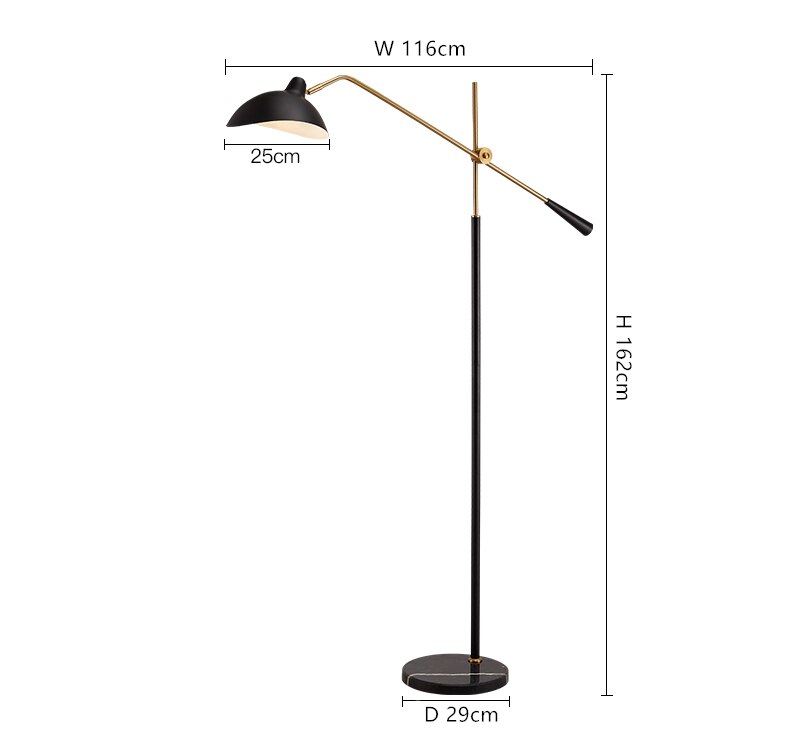 Lampadaire industrielle avec socle en marbre Clizia