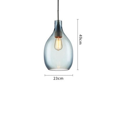 Suspension nordic avec abat-jour en verre Halek - vue 8 sur 9