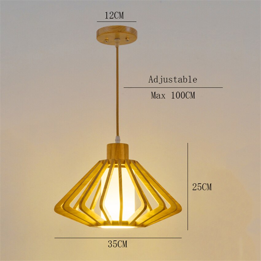 Suspension moderne avec abat-jour en bois Alfa - vue 5 sur 5