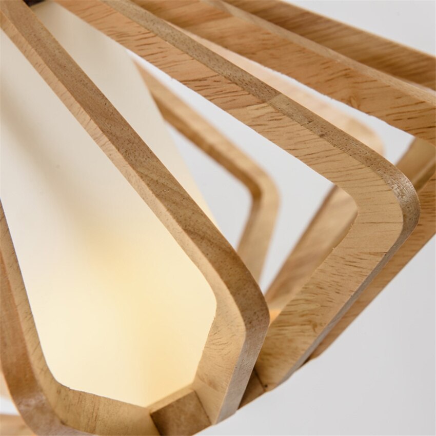 Suspension moderne avec abat-jour en bois Alfa - vue 4 sur 5