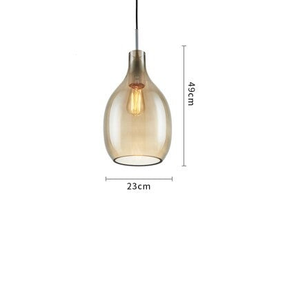 Suspension nordic avec abat-jour en verre Halek