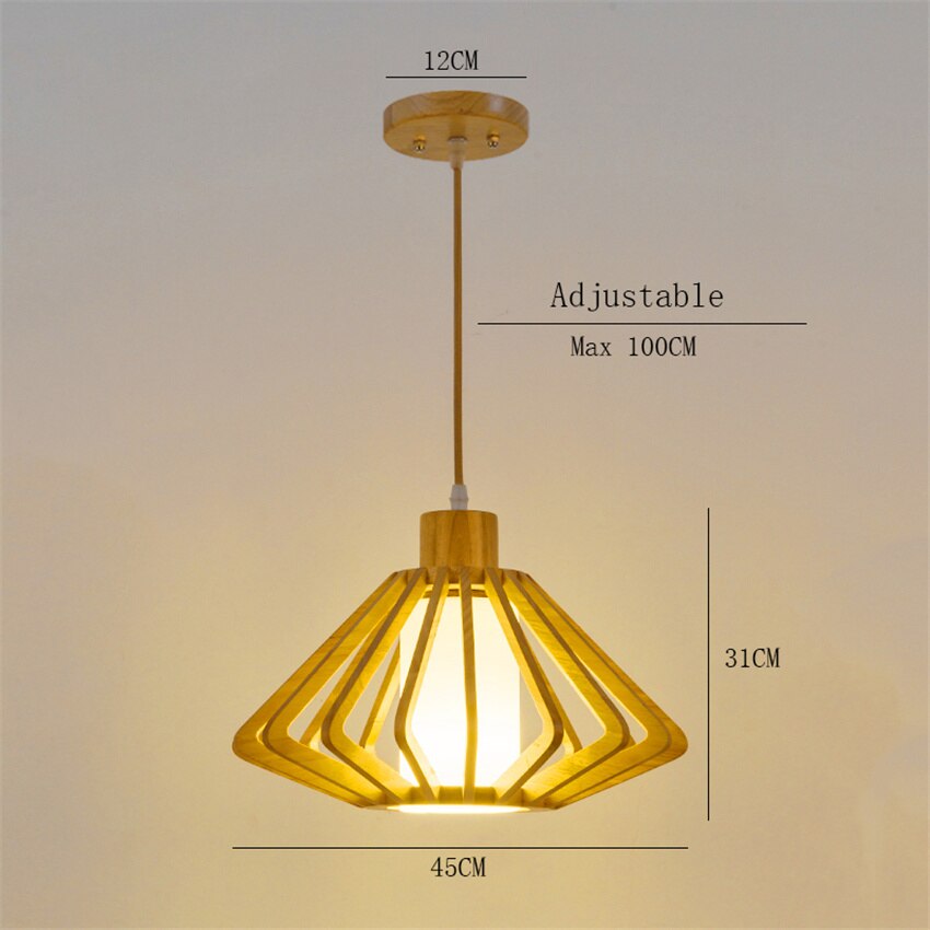 Suspension moderne avec abat-jour en bois Alfa - vue 6 sur 5