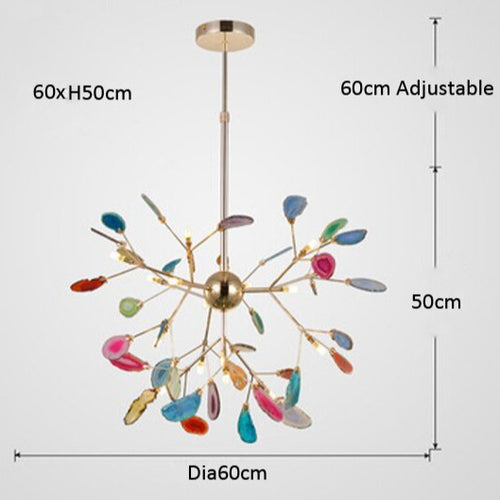 Lustre moderne en cristal LED coloré Sariya