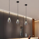 Suspension moderne LED en verre fumé Saeli