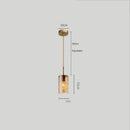 Suspension avec abat-jour en verre cylindrique Raven