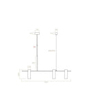 Minimalist designer chandelier with gold Prism spotlights