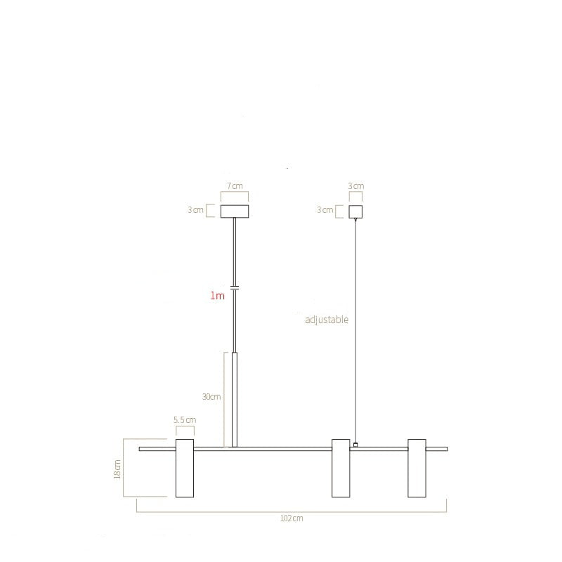 Minimalist designer chandelier with gold Prism spotlights - vue 7 sur 7