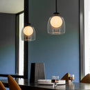 Suspension design avec abat-jour en verre Jowie