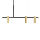 Minimalist designer chandelier with gold Prism spotlights