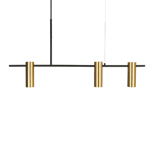 Minimalist designer chandelier with gold Prism spotlights - vue 6 sur 7