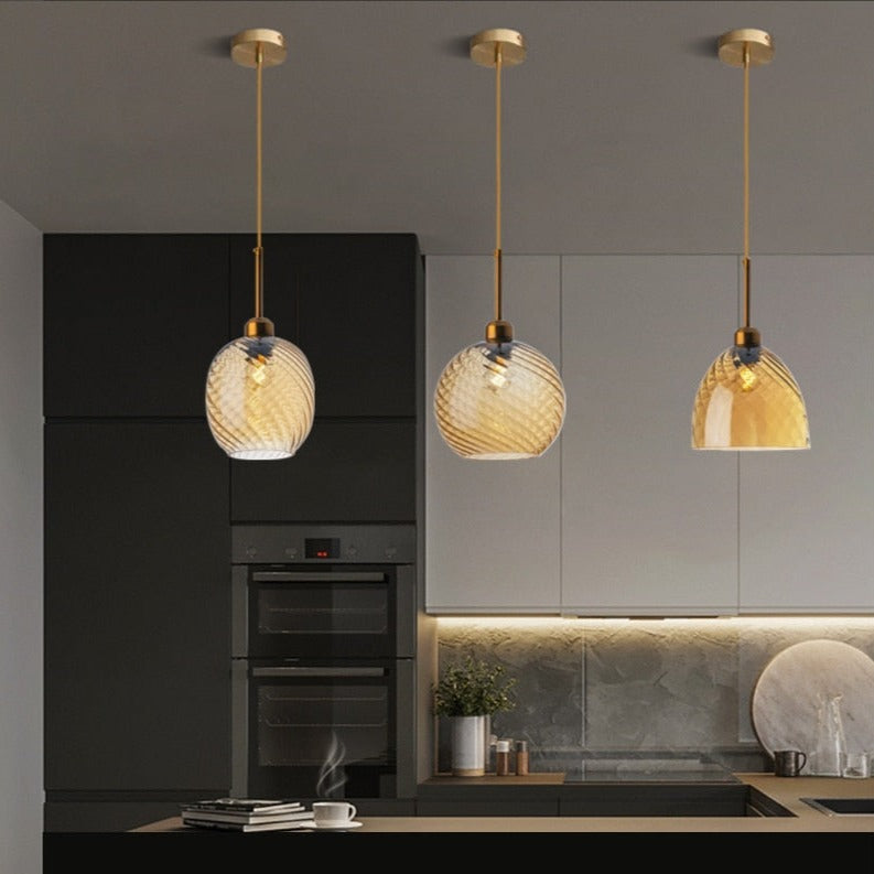 Suspension moderne LED avec abat-jour en verre Alvaro
