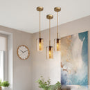 Suspension avec abat-jour en verre cylindrique Raven