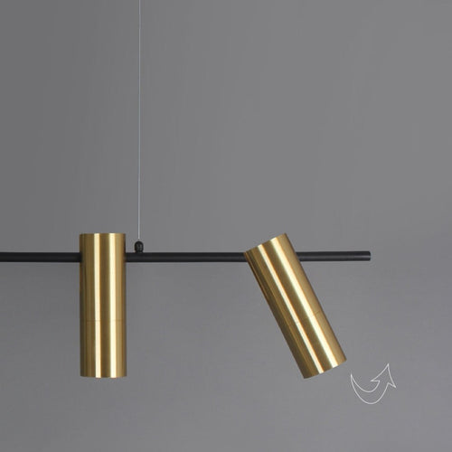 Minimalist designer chandelier with gold Prism spotlights - vue 5 sur 7