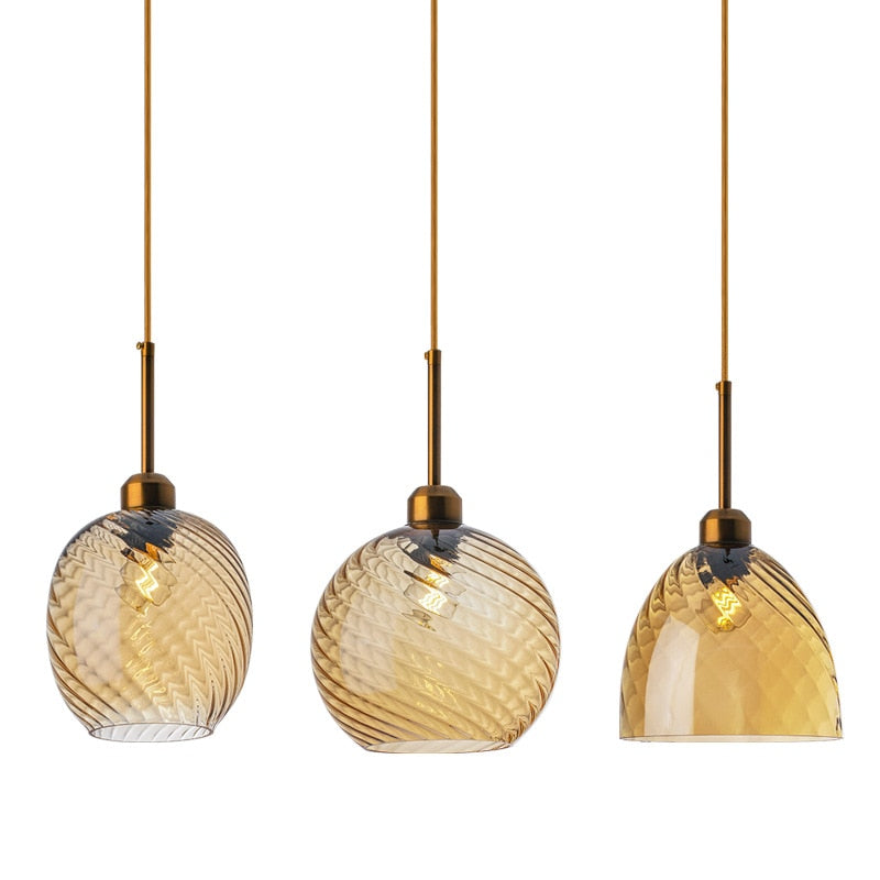 Suspension moderne LED avec abat-jour en verre Alvaro