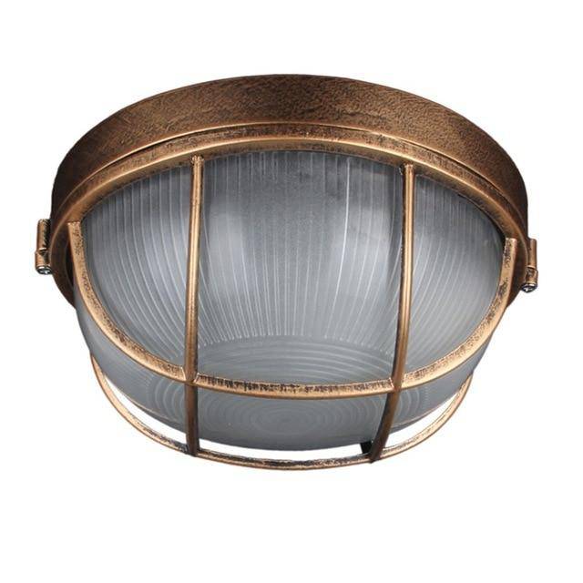 Plafonnier extérieur LED rond à gille vintage - vue 4 sur 4
